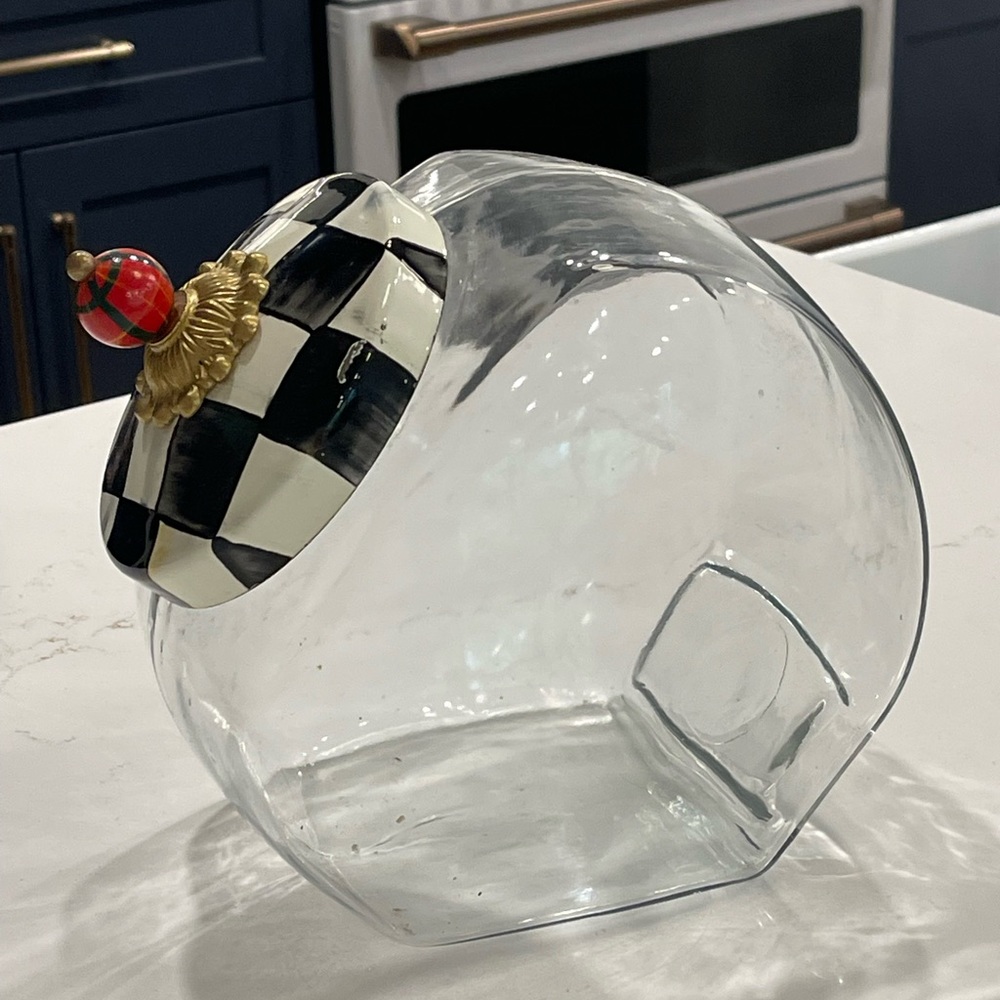 McKenzie-Childs Cookie Jar with Courtly Check Enamel Lid.